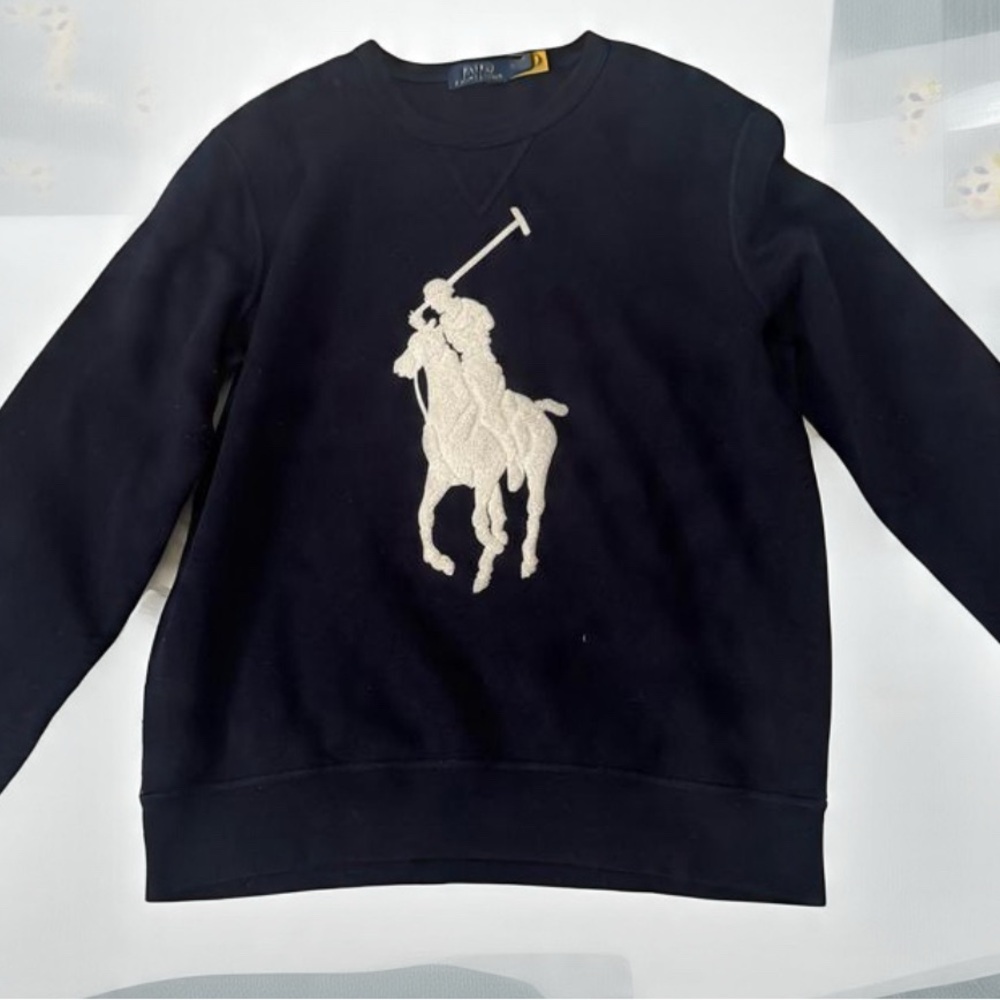 Polo by Ralph Lauren navy Crewneck Sweater with Iconic Logo EUC